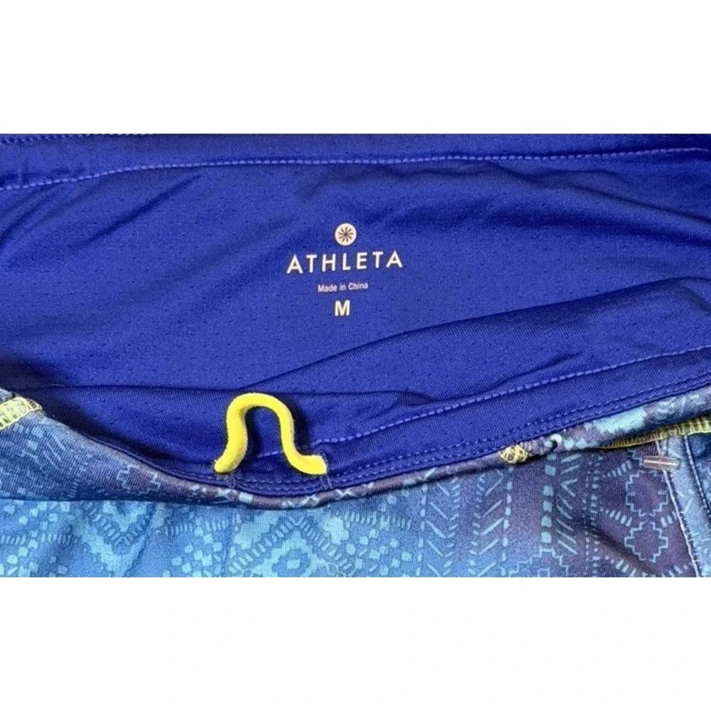 Athleta Blue Geometric Athletic Skort Built In‎ Shorts Medium Tennis Golf